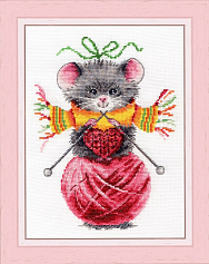 Вышивка ВК-056 Мышка-рукодельница Вышивка ВК-056 Мышка-рукодельница