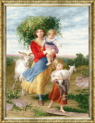 Вышивка МК-122 Мать с детьми по дороге домой. 1853 Вышивка МК-122 Мать с детьми по дороге домой. 1853