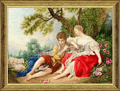 Вышивка МК-111 Пастух, играющий на свирели пастушке. 1747-1750