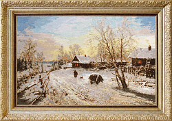 Вышивка ЛП-062 Зимний вечер в деревне