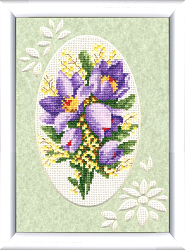 Вышивка БТ-005 Бутоньерка с мимозой